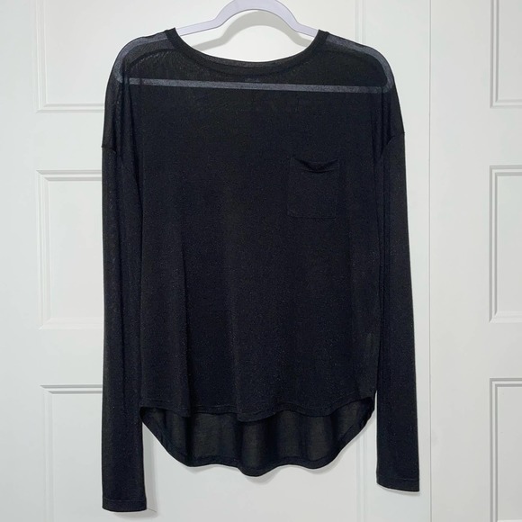 VINCE | Transparent Transparency See Through Black Top B91 - Picture 7 of 7